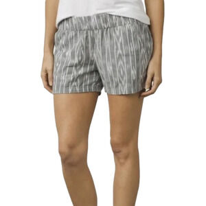 Prana Reba Gray and White Aztec Print Shorts.  Women’s Size Large